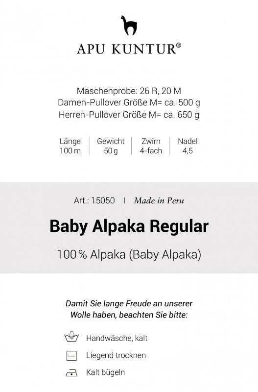 Alpaka Wolle 100% Baby Alpaka 50g Faser, Strickgarn Strickwolle regular