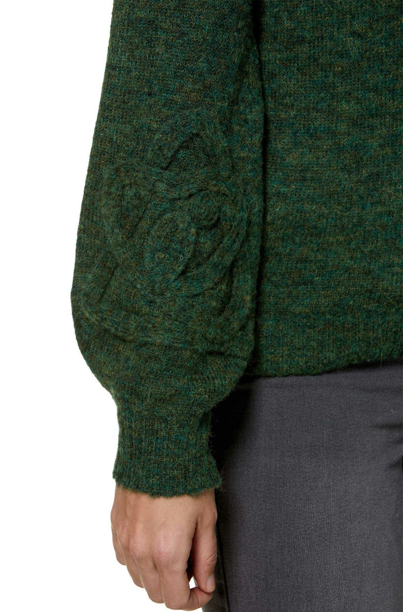 Alpaka Damen Rollkragen Pullover SALOMON – Modischer Crop-Strick mit Applikationen