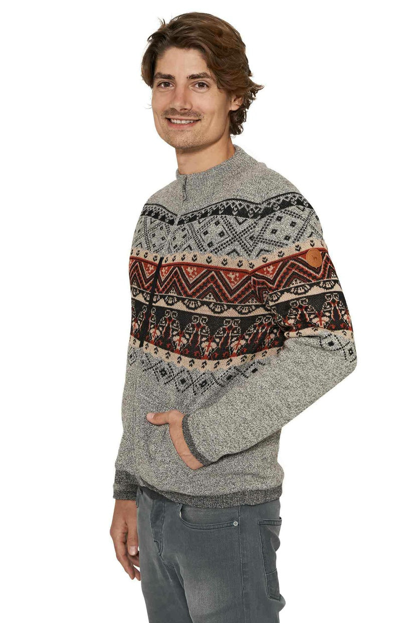 Apu Kuntur - Alpaka Strickjacke FIESTA – Herren-Jacke aus 100% Baby Alpaka