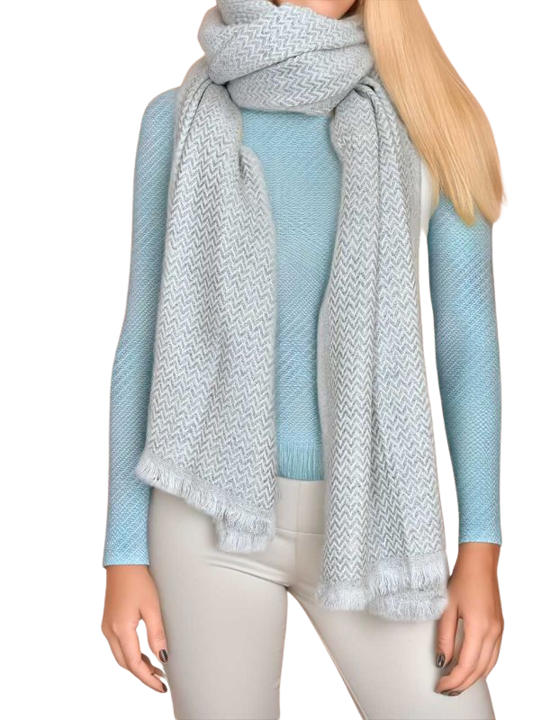 Premium Alpaka Schal Fischgrätmuster