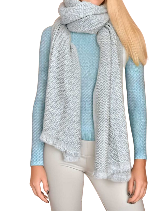 Premium Alpaka Schal Fischgrätmuster