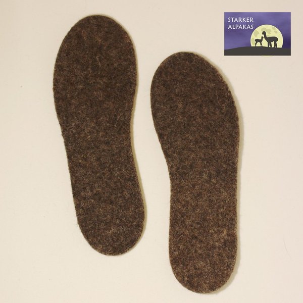 Gefilzte Alpaka Einlegesohlen für Schuhe