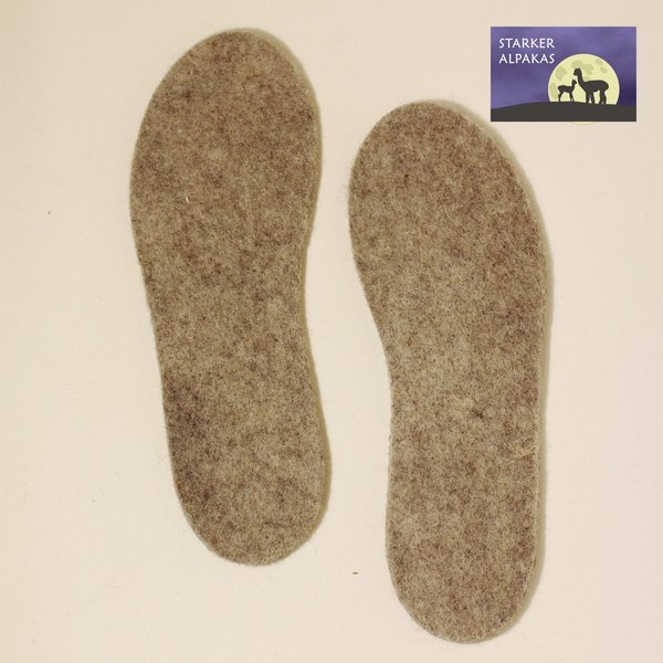 Gefilzte Alpaka Einlegesohlen für Schuhe
