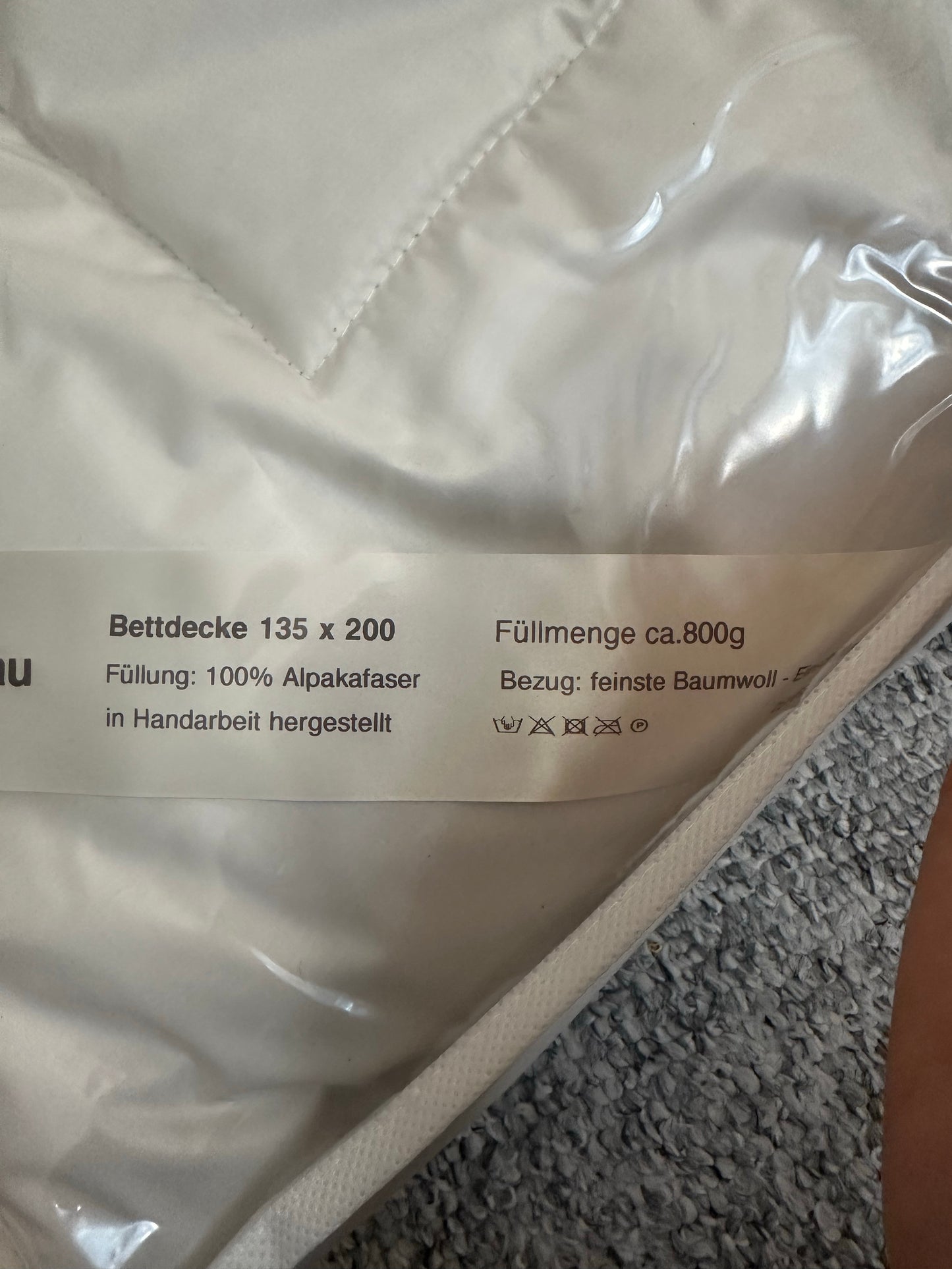 Alpaka Bettdecke 135x200 100% Alpakafaser made in Germany