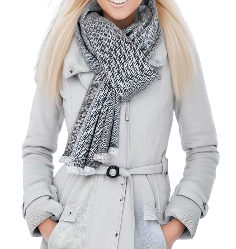 Premium Alpaka Schal Rauten