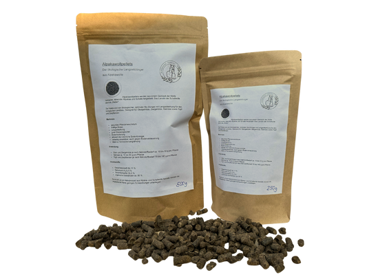 Ökologischer biologischer Naturdünger Alpakadünger Wolldünger Wollpellets