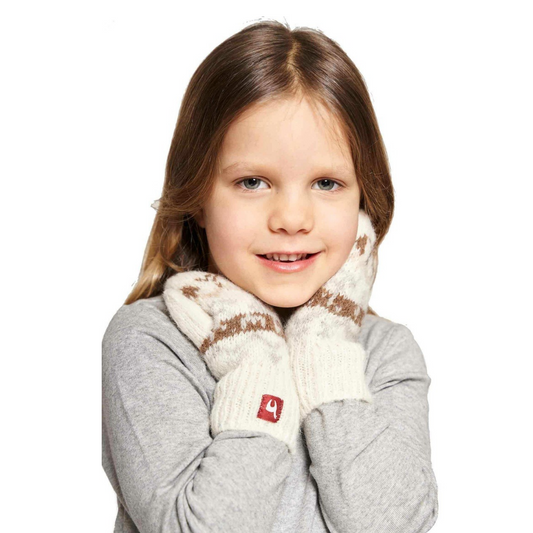 Apu Kuntur - Alpaka Kinder Fausthandschuhe NATURA – 100% naturbelassenes Alpaka