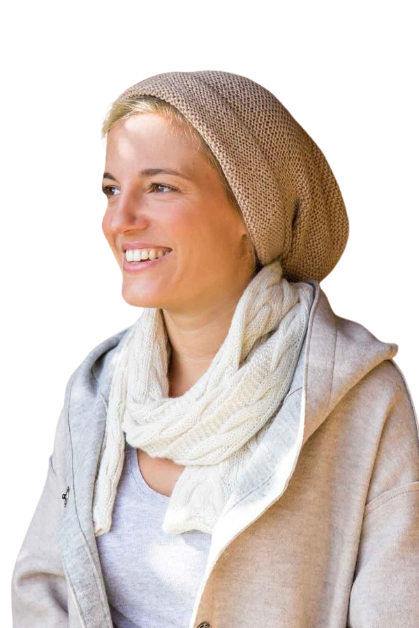 Mütze Alpaka hangestrickt Beanie