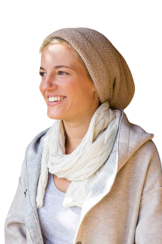 Mütze Alpaka hangestrickt Beanie